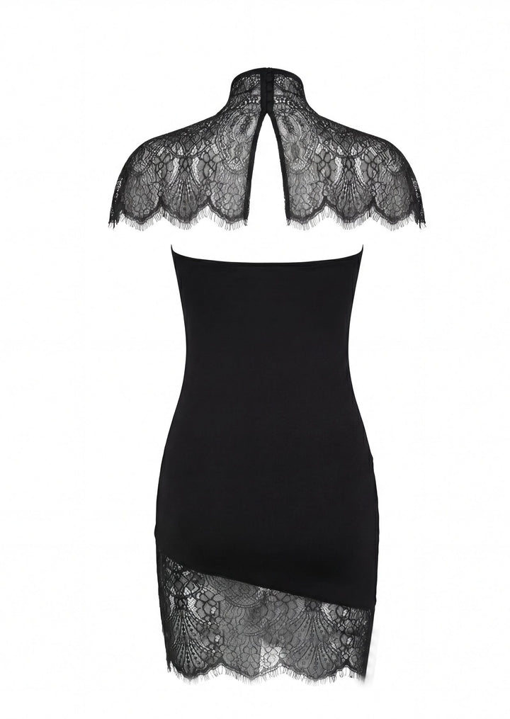 Lace Trimmed Strapless Mini Dress Set